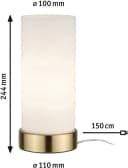 PAULMANN Nachttischlampe Pinja Weiß Messing Touch-Schalter E14 Bild 5