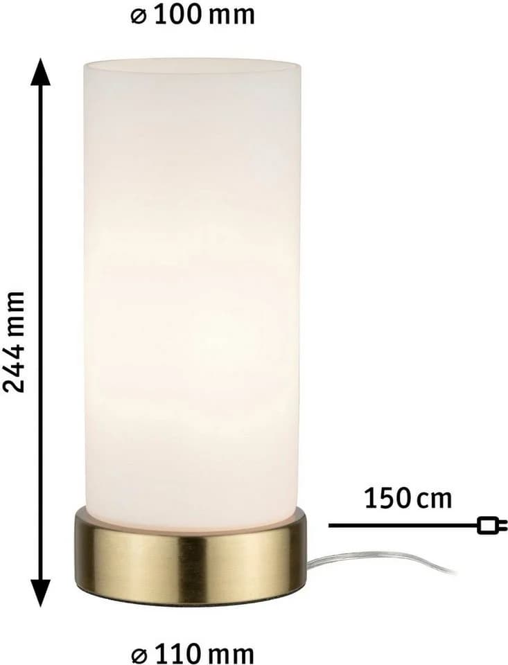 PAULMANN Nachttischlampe Pinja Weiß Messing Touch-Schalter E14 - Bild 5