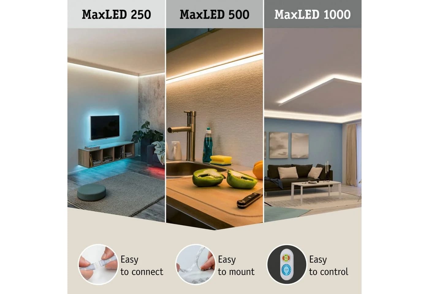 PAULMANN MaxLED 250 TV Comfort Basisset 55 Zoll RGBW LED-Streifen Silber - Bild 3