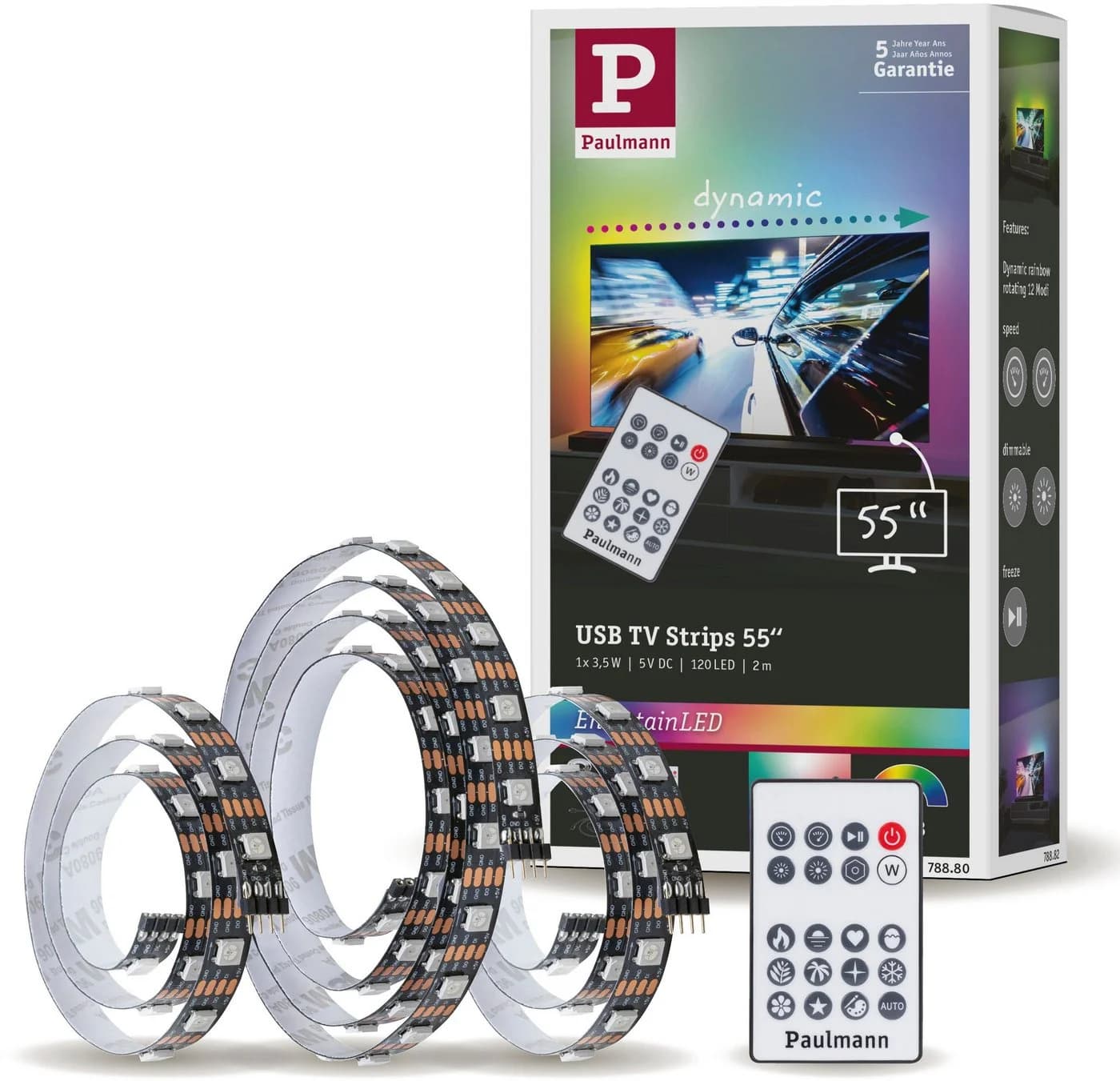 Paulmann LED-Streifen USB TV-Beleuchtung Dynamic Rainbow RGB Schwarz - Bild 2