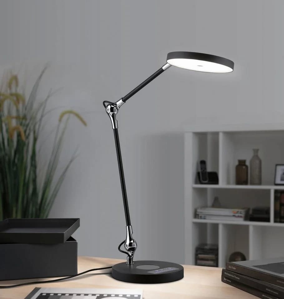 PAULMANN LED Schreibtischlampe Numis Schwarz Dimmbar Qi-Ladepad - Bild 1