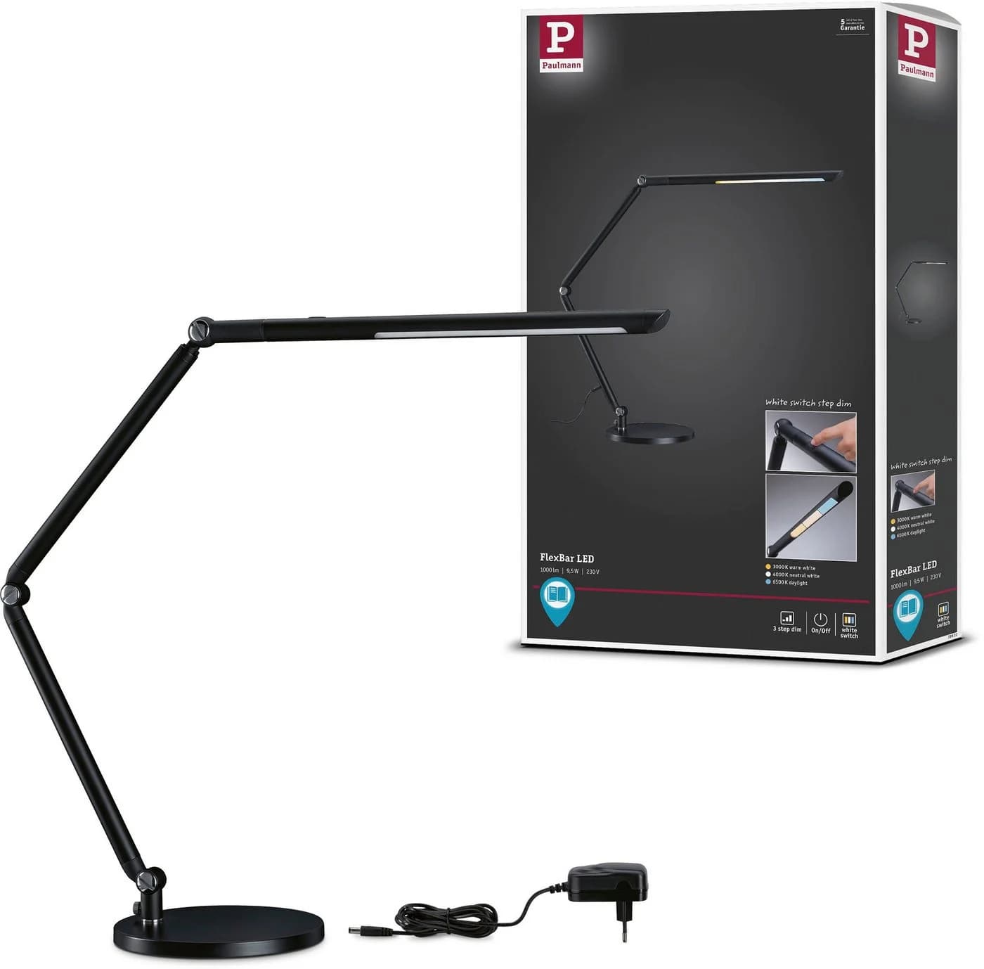 PAULMANN LED Schreibtischlampe FlexBar Schwarz Dimmbar - Bild 4