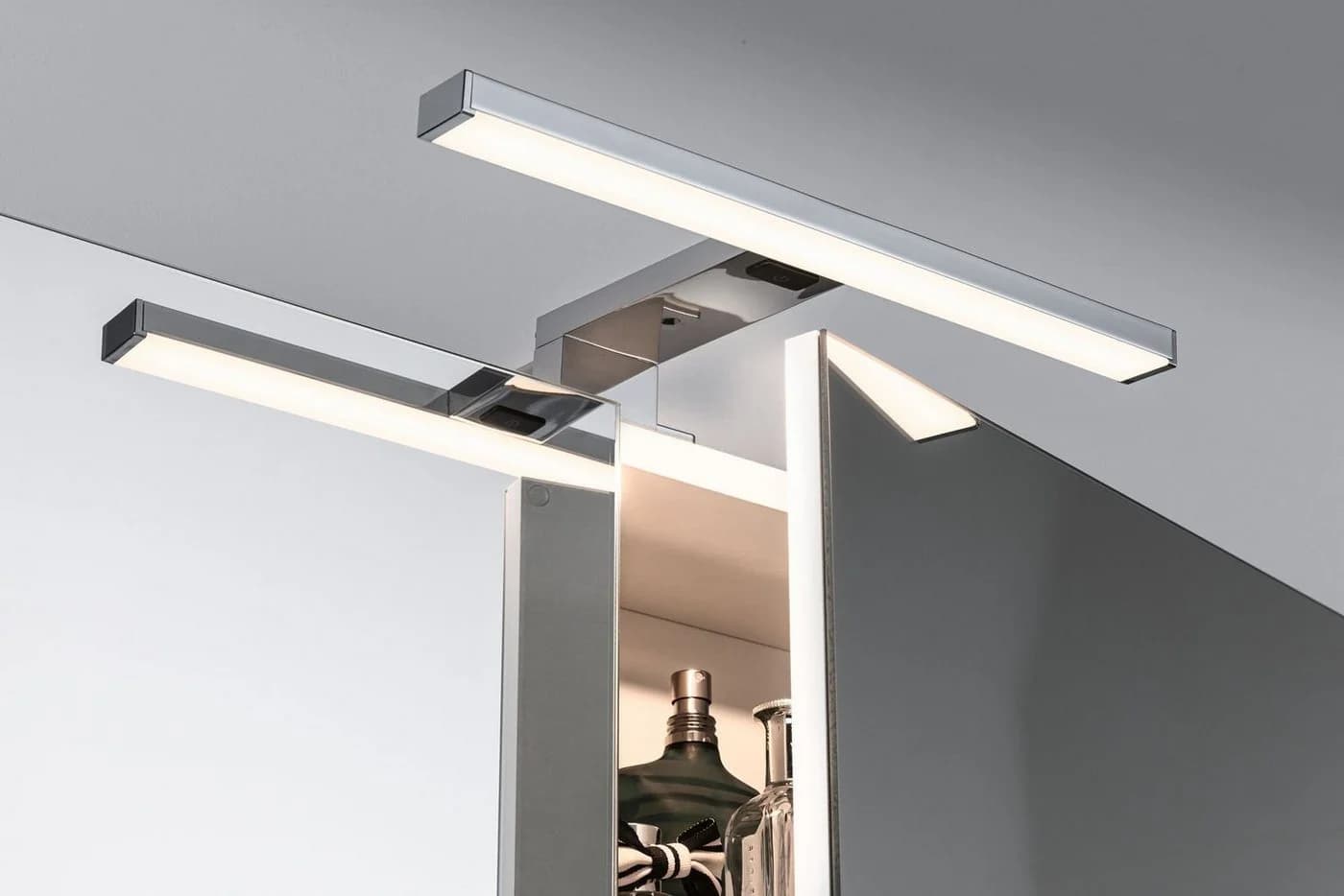 PAULMANN Spiegelleuchte Selo Grau Chrom LED mit Touch-Schalter