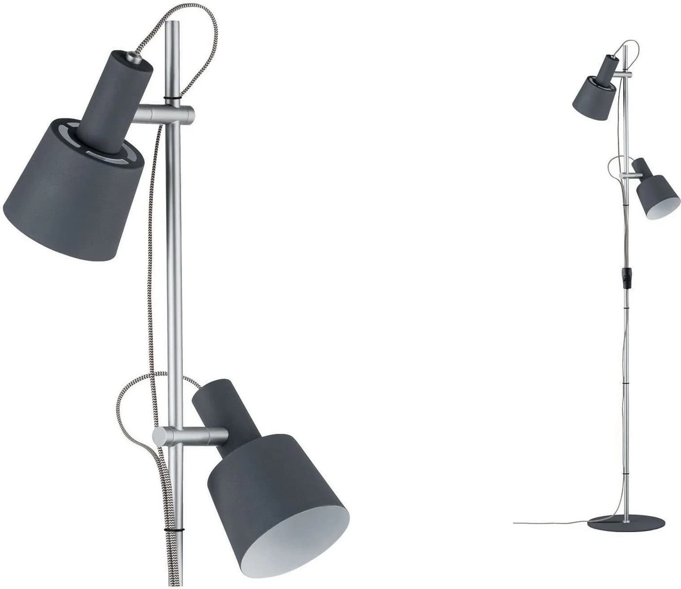 PAULMANN LED Stehlampe Haldar Grau Chrom 152cm E14 - Bild 3