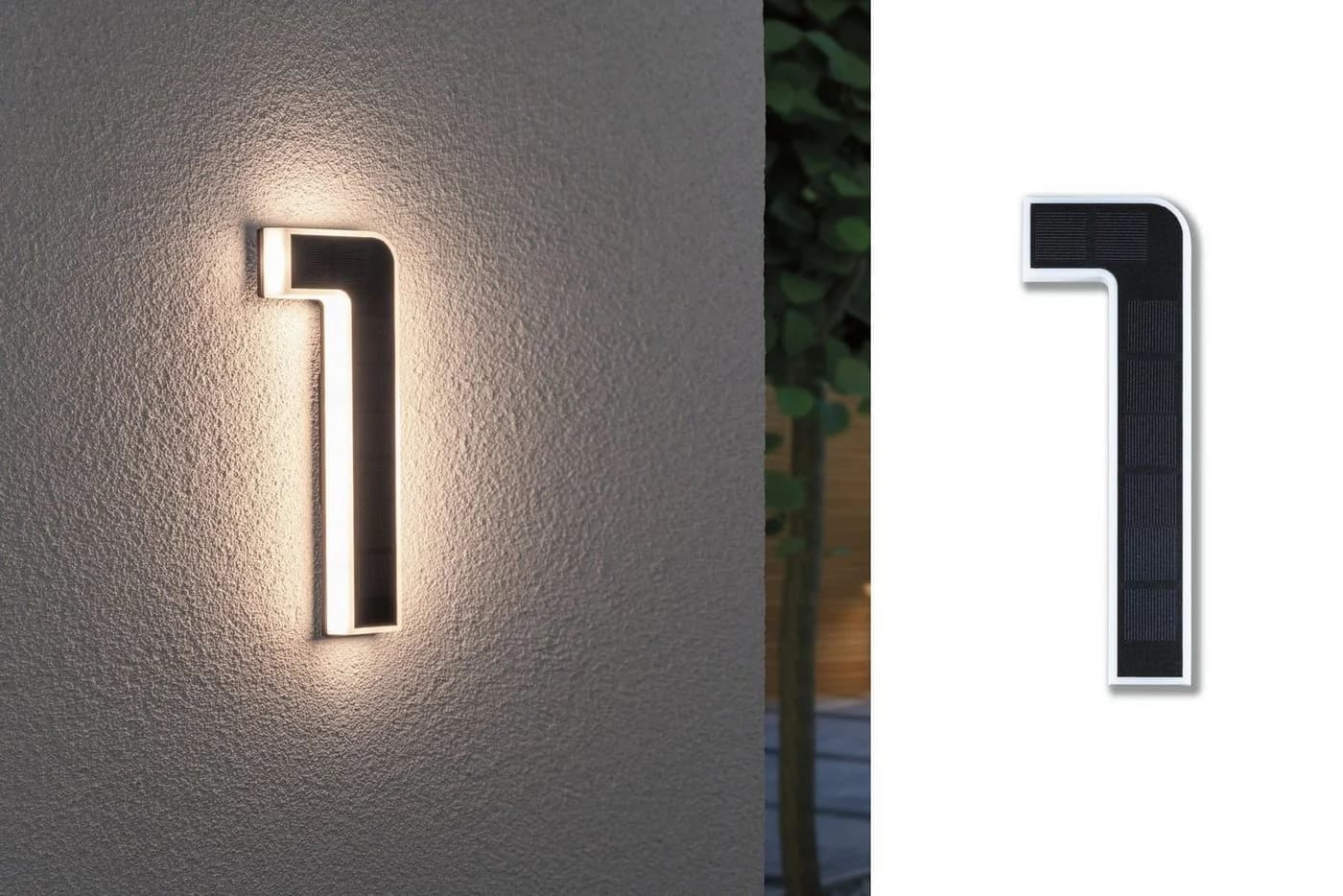 Paulmann LED Außen-Wandleuchte Solar Hausnummer Schwarz - Bild 2
