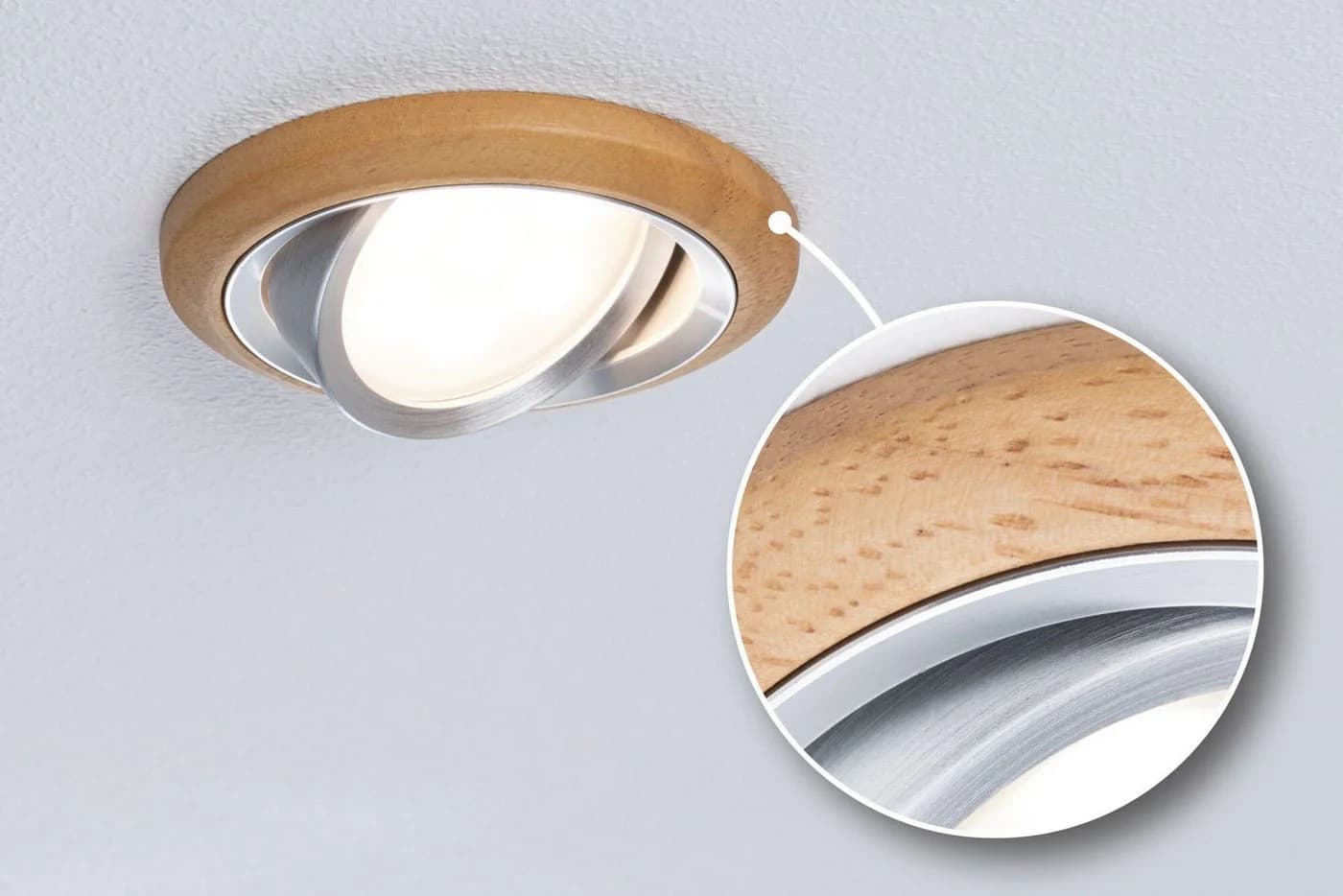 Paulmann LED Einbauleuchte Lanati 6W 2700K Warmweiß Holzoptik Eiche - Bild 5