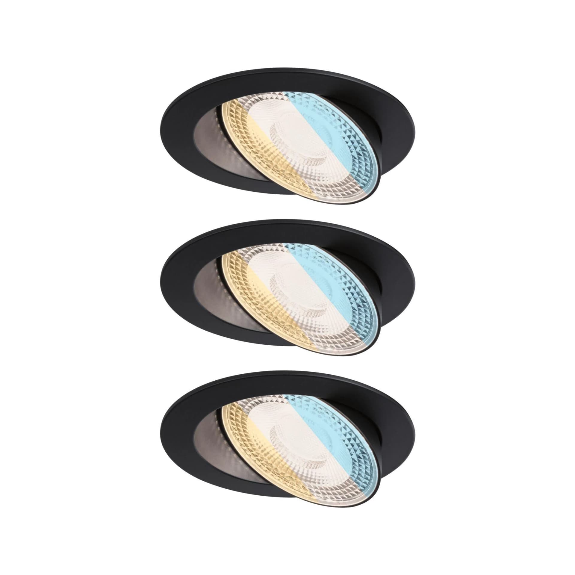 PAULMANN LED Einbauleuchte Aumus 3er-Set Schwarz Dimmbar