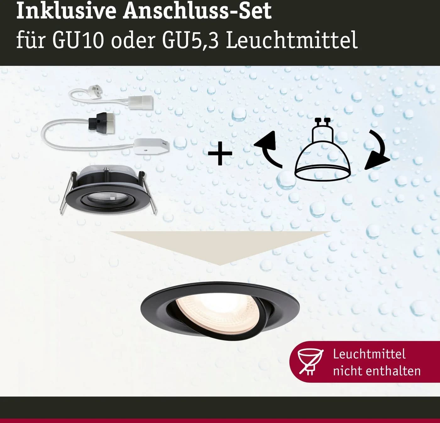 Paulmann Einbaulampe Nova Plus Schwarz GU5.3/GU10 IP65 - Bild 3
