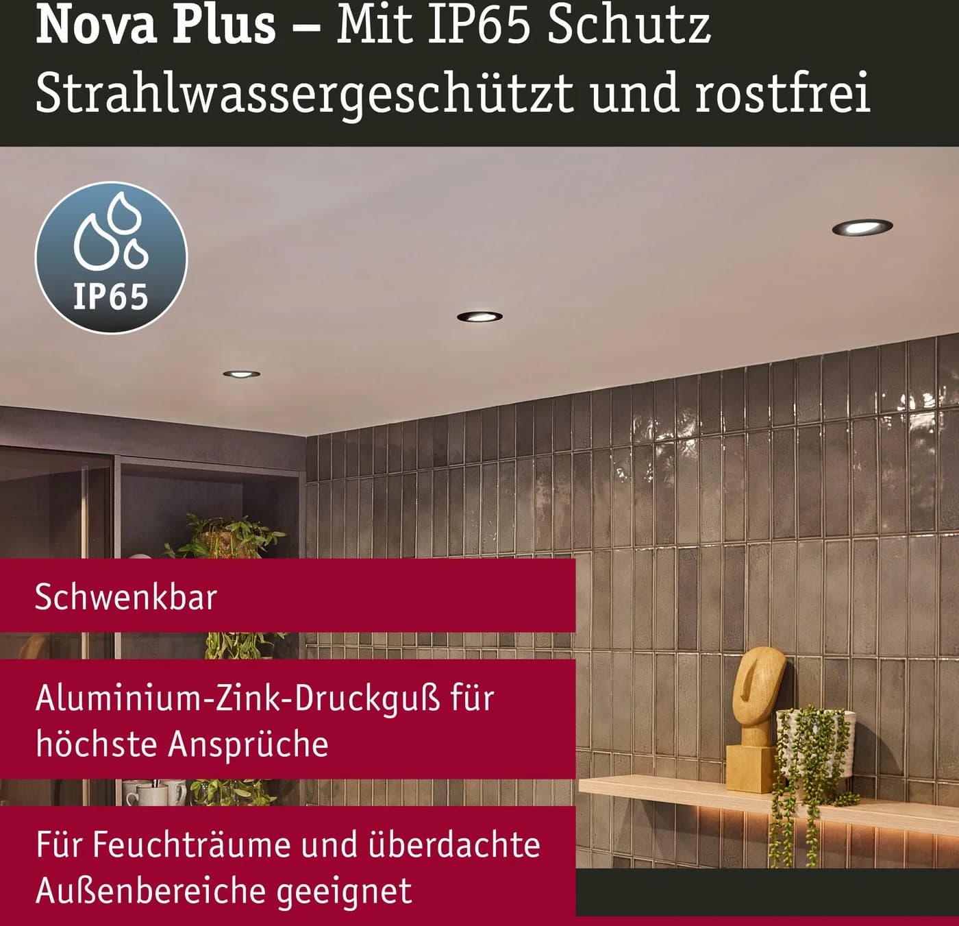 Paulmann Einbaulampe Nova Plus Schwarz GU5.3/GU10 IP65 - Bild 5