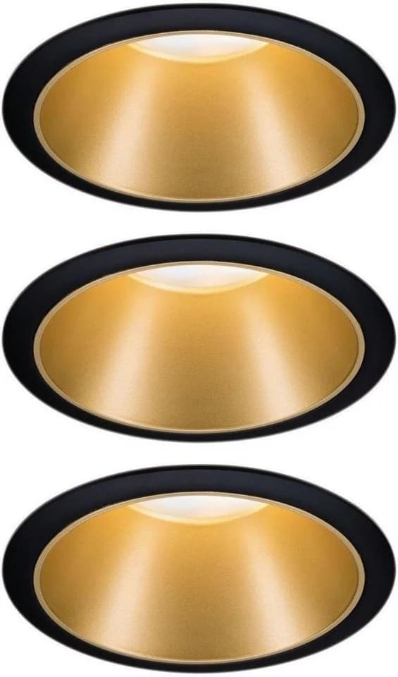 PAULMANN LED Einbauleuchte Cole 3er Set Schwarz/Gold Dimmbar - Bild 2
