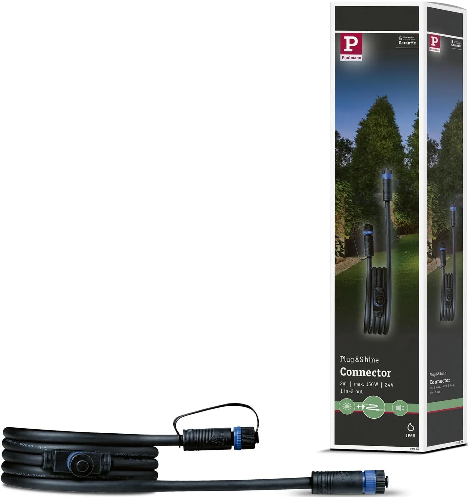Paulmann Plug & Shine 93926 Kabel 2m, 1 in/2 aus