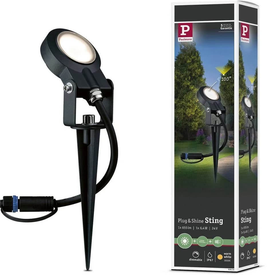 Paulmann Plug & Shine Erdspießstrahler Sting 3000K Schwarz - Bild 2