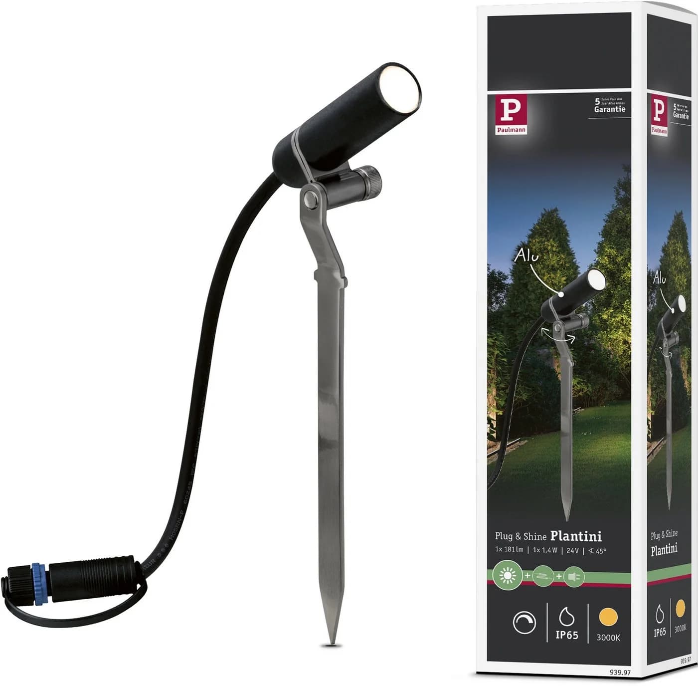 Paulmann LED Gartenstrahler Plug & Shine Plantini 3000K Anthrazit - Bild 2