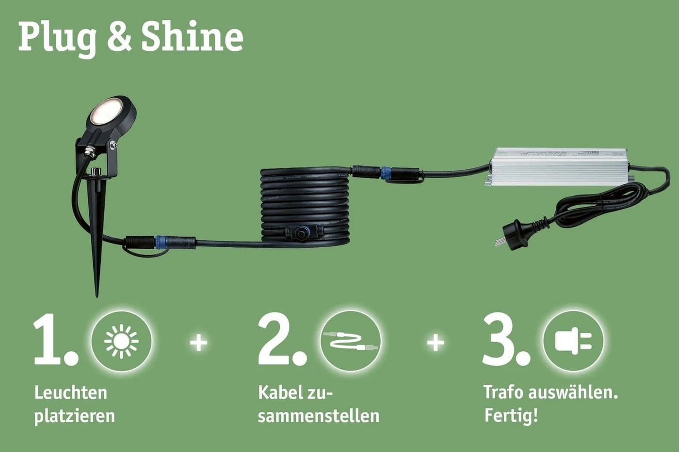 Paulmann LED Gartenstrahler Plug & Shine Plantini 3000K Anthrazit - Bild 5