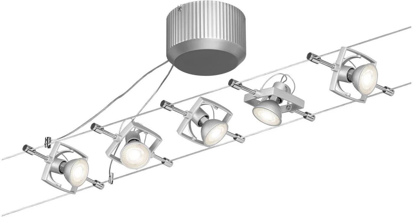 PAULMANN LED Deckenleuchte Mac II Grau Chrom 5 Spot GU5.3 - Bild 2