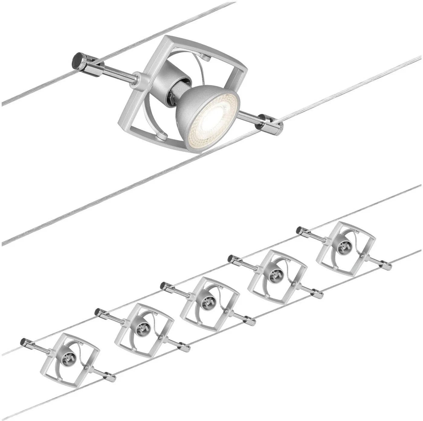PAULMANN LED Deckenleuchte Mac II Grau Chrom 5 Spot GU5.3 - Bild 3