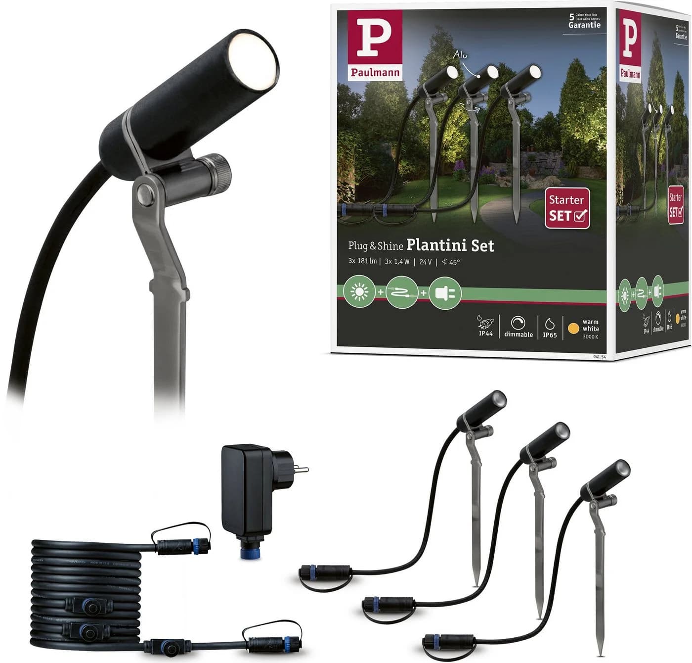 Paulmann Plug & Shine Plantini 3.000K 3er-Basisset Anthrazit - Bild 2