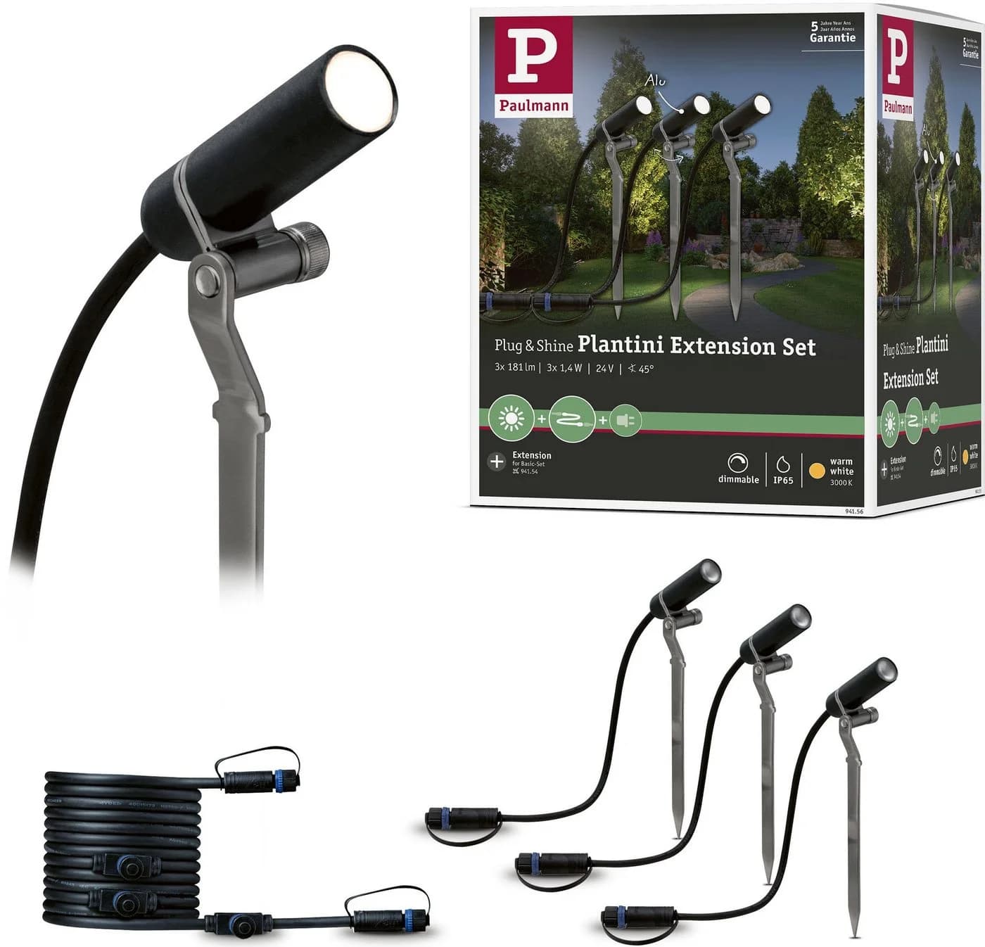 Paulmann Plug & Shine Plantini 3000K 3er-Ergänzung Anthrazit - Bild 2
