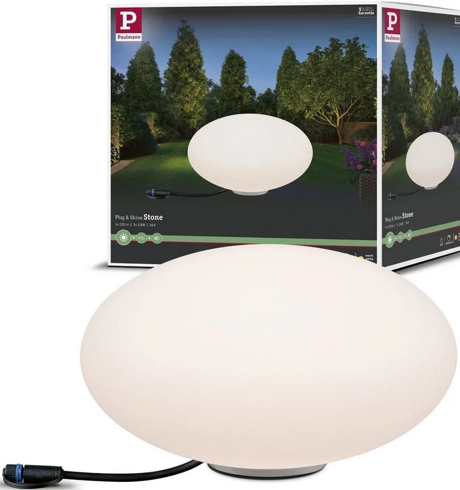 Paulmann Plug & Shine LED-Dekoleuchte Stone 35 cm Weiß - Bild 2