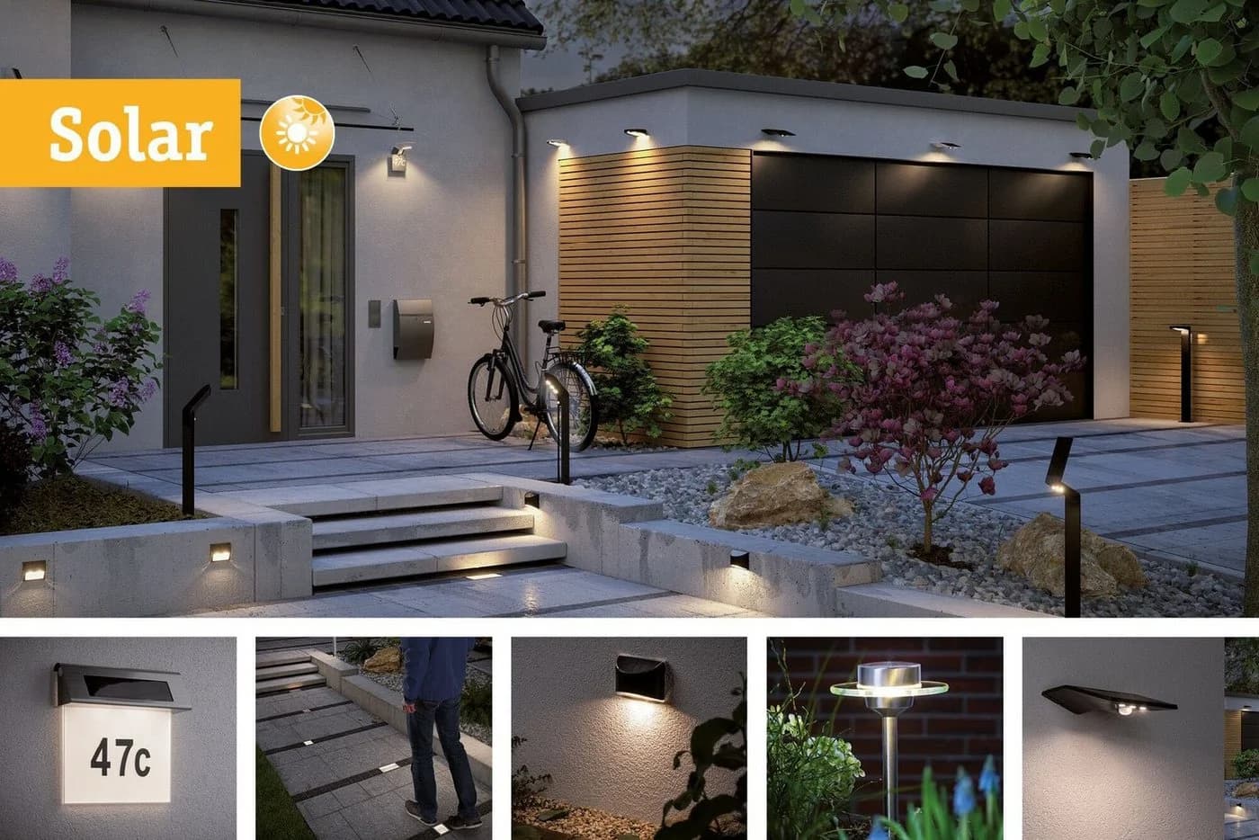 Paulmann LED Außen-Wandleuchte Elliot Solar Anthrazit - Bild 5