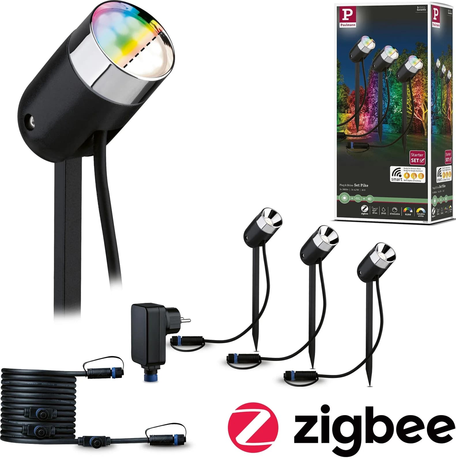 Paulmann Plug & Shine Pike ZigBee RGBW 3er-Basis