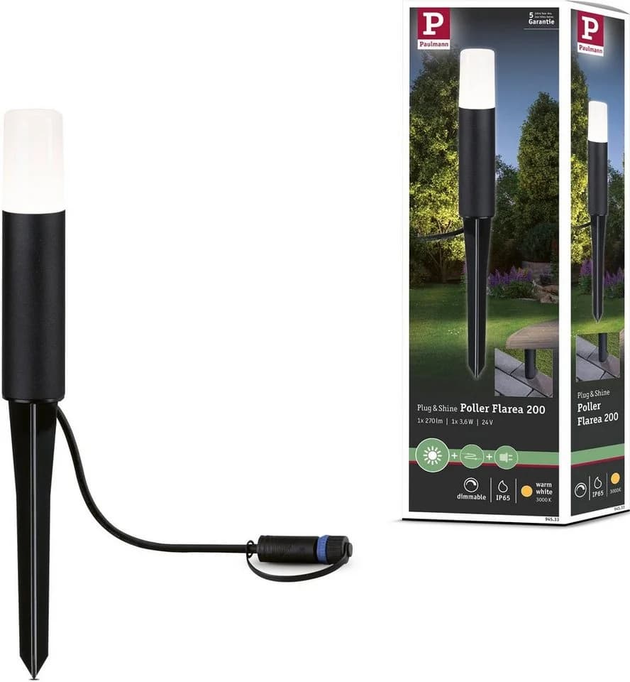 Paulmann Plug & Shine Flarea Erdspießleuchte 20 cm Schwarz - Bild 2