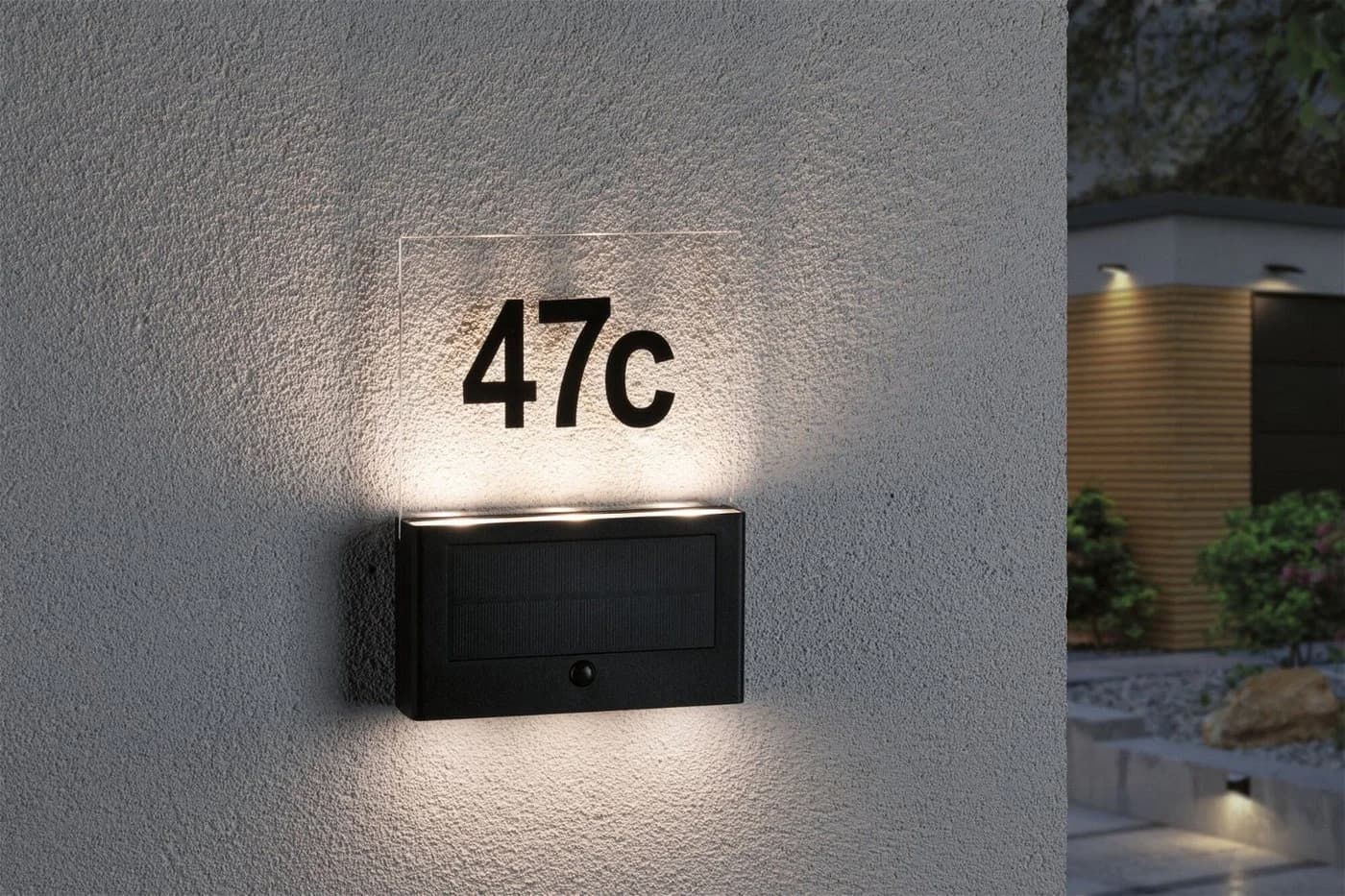 Paulmann Solar Hausnummernleuchte Neda IP44 Anthrazit mit Bewegungsmelder