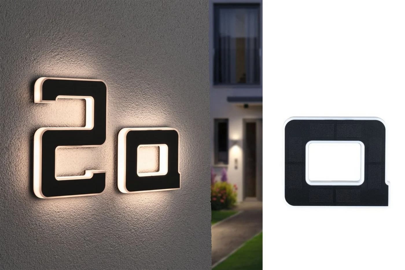 Paulmann Solar Hausnummer LED Wandleuchte Schwarz - Bild 2