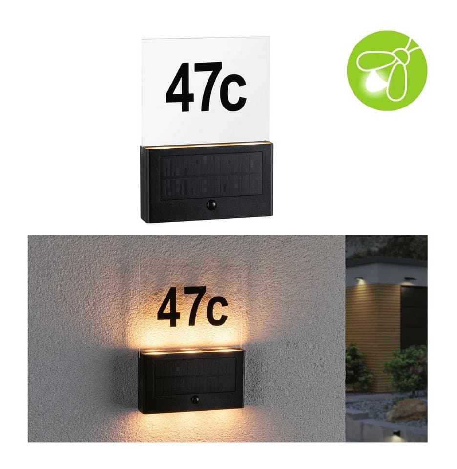 PAULMANN Solar Hausnummernleuchte Neda LED Außen-Wandleuchte Anthrazit IP44 - Bild 5