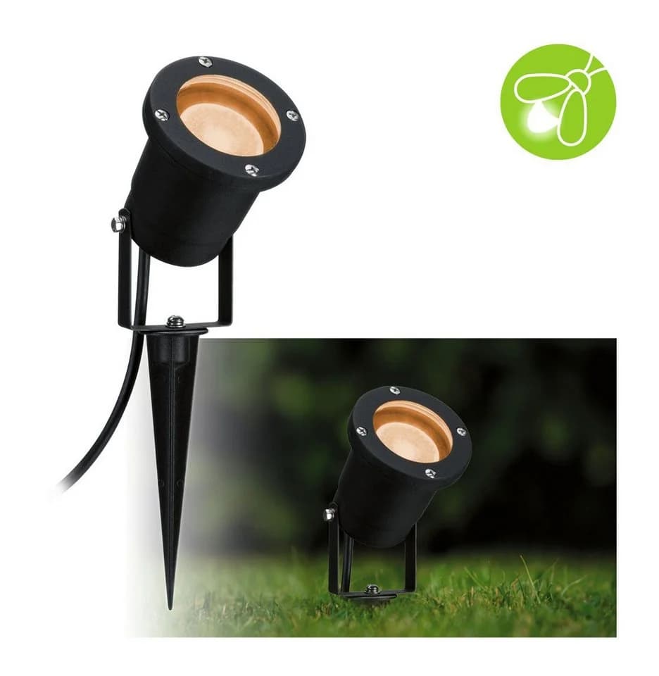 Paulmann LED Gartenstrahler IP65 rund 92mm 2200K 4,3W 320lm 230V 38-38° Schwarz Metall Goldlicht - Bild 2