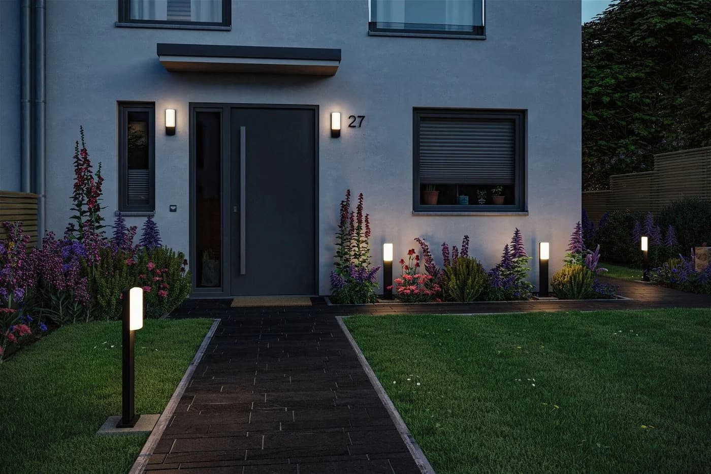 Paulmann LED-Außenwandlampe Bonnie Alu Anthrazit Sensor - Bild 5