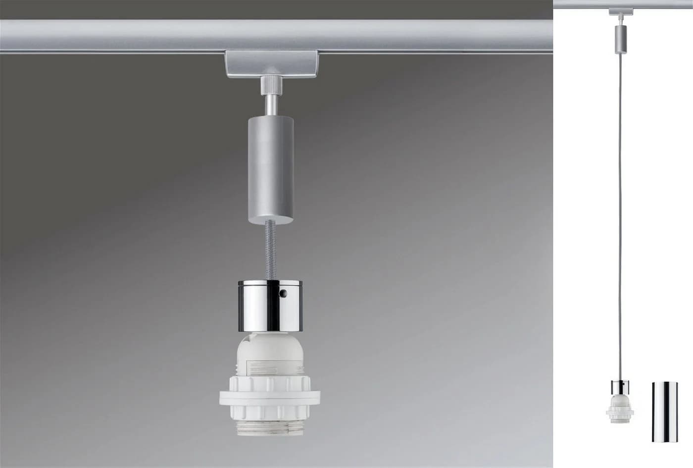 PAULMANN URail Pendel 2Easy E27 Dimmbar Schienensystem Leuchte Silber - Bild 2