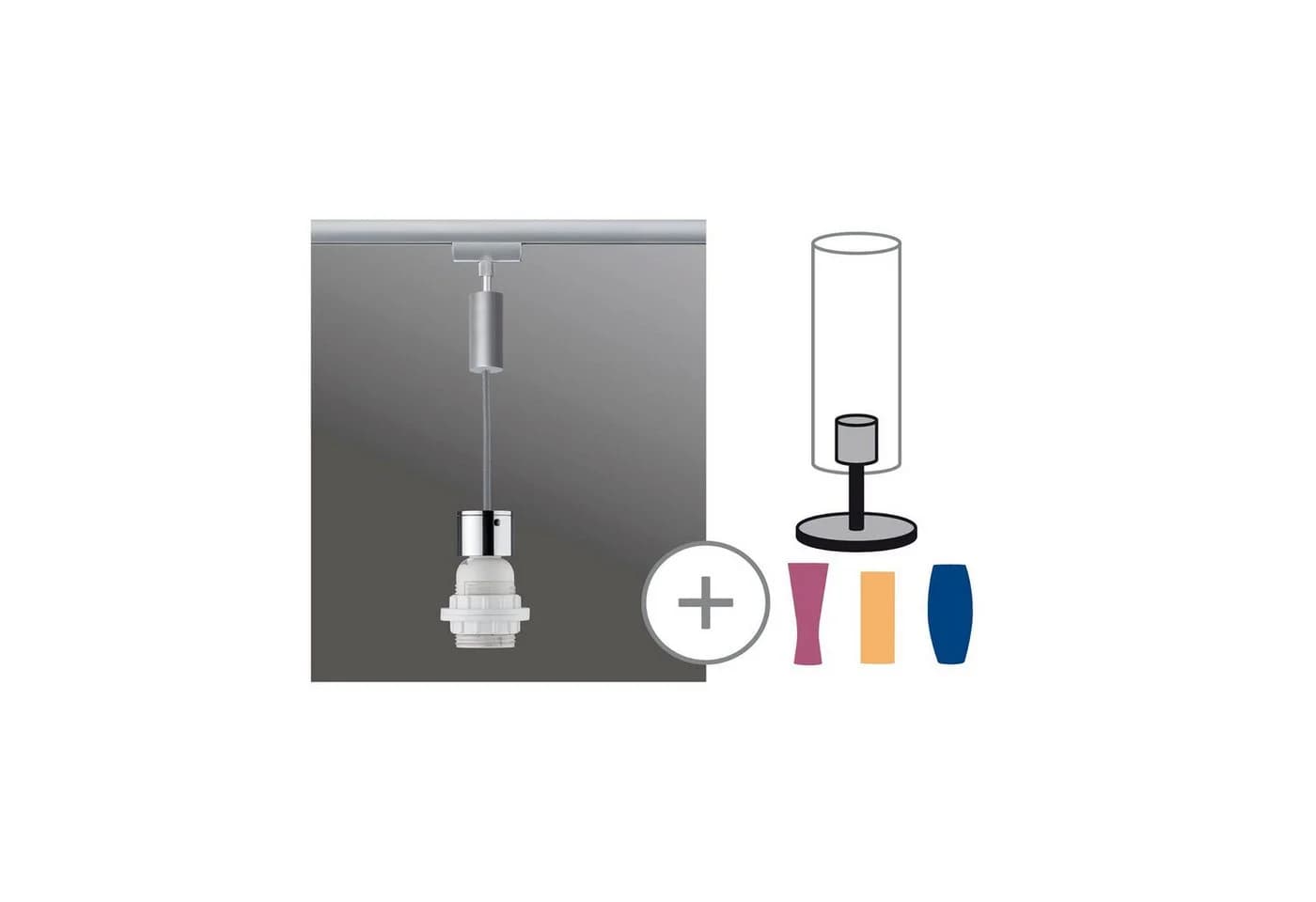 PAULMANN URail Pendel 2Easy E27 Dimmbar Schienensystem Leuchte Silber - Bild 3