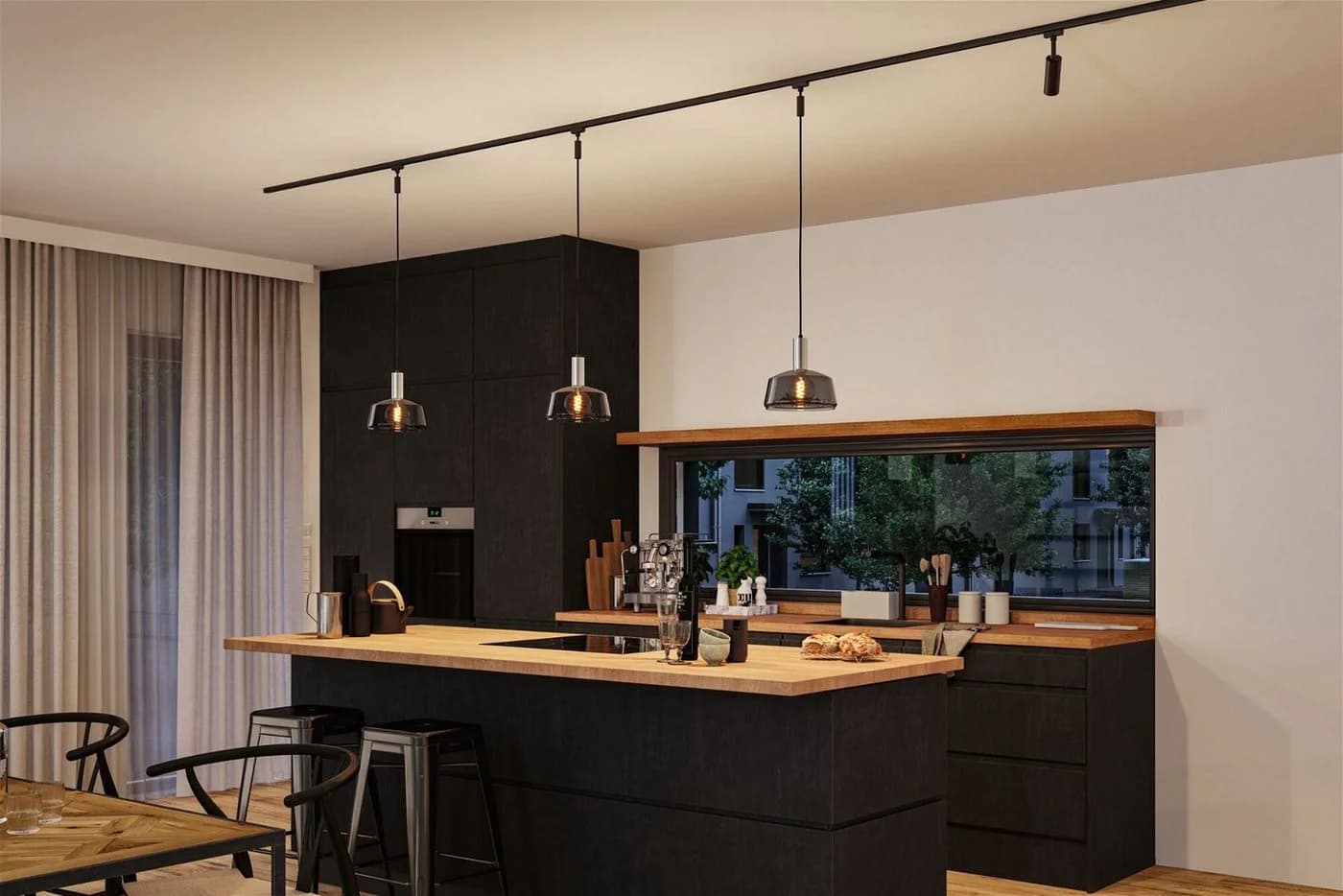 Paulmann URail Schirm Neila 2Easy Rauchglas Grau