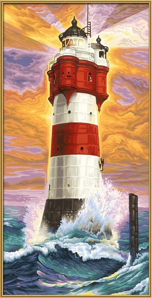 Schipper Malen nach Zahlen Leuchtturm Roter Sand Hochformat