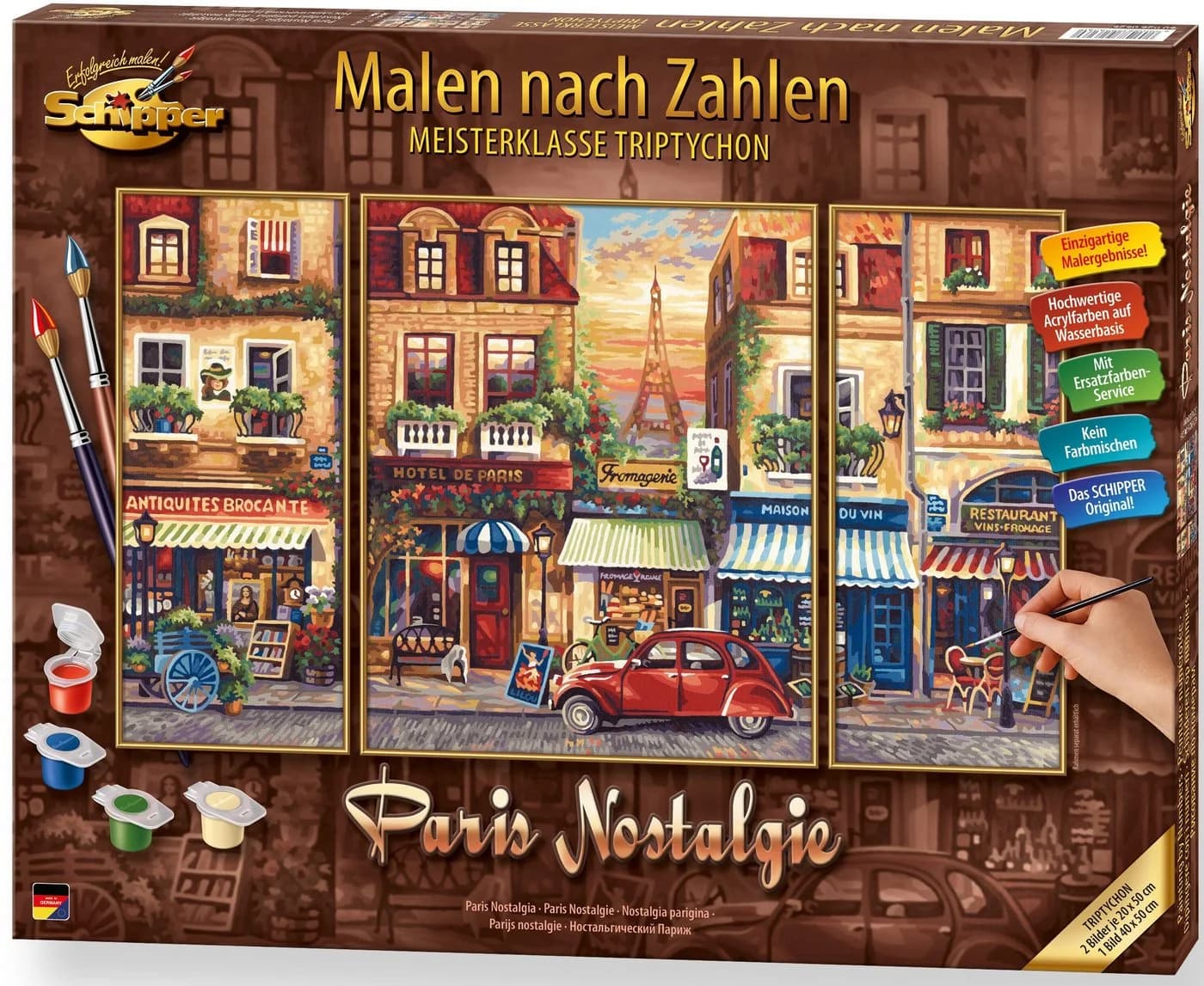 Schipper Malen nach Zahlen Meisterklasse Triptychon Paris Nostalgie - Bild 2