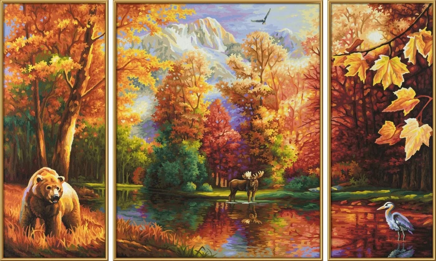 SCHIPPER Malen nach Zahlen Triptychon Indian Summer Bunt