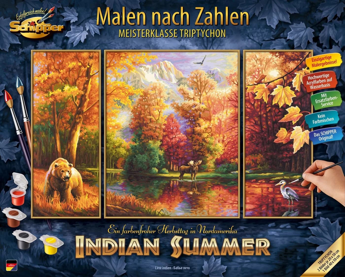 SCHIPPER Malen nach Zahlen Triptychon Indian Summer Bunt - Bild 2