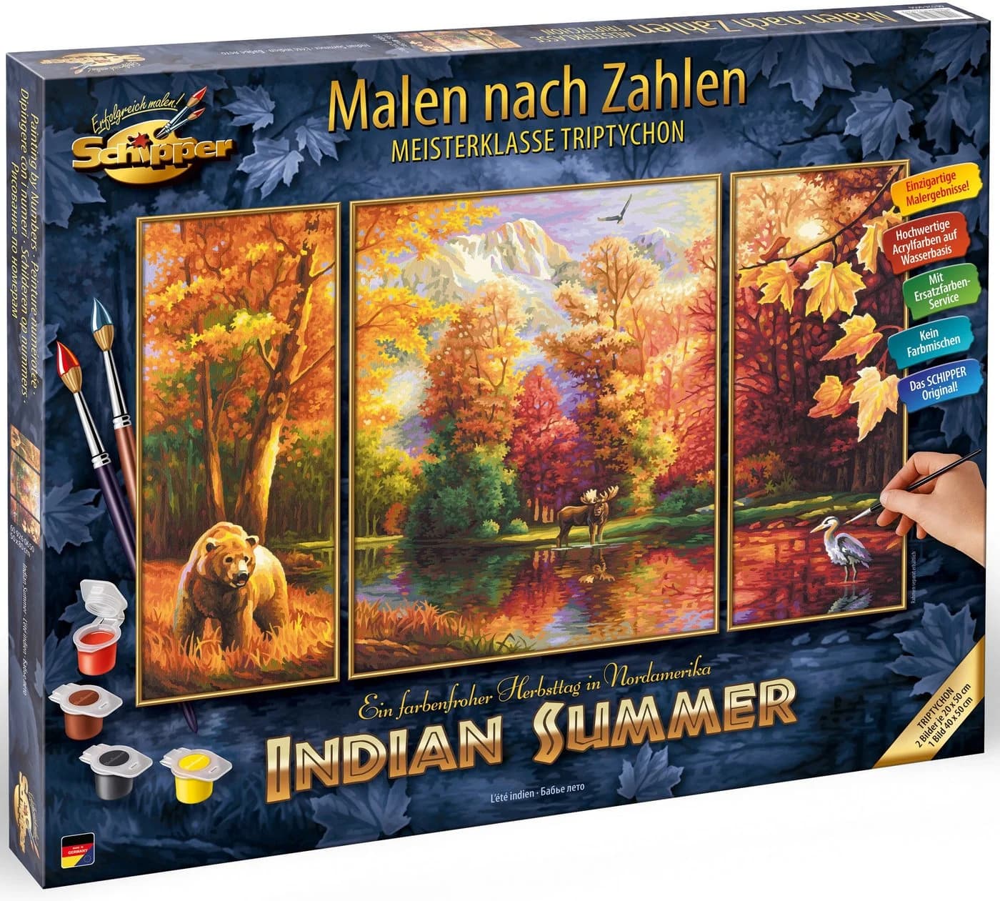 SCHIPPER Malen nach Zahlen Triptychon Indian Summer Bunt - Bild 5