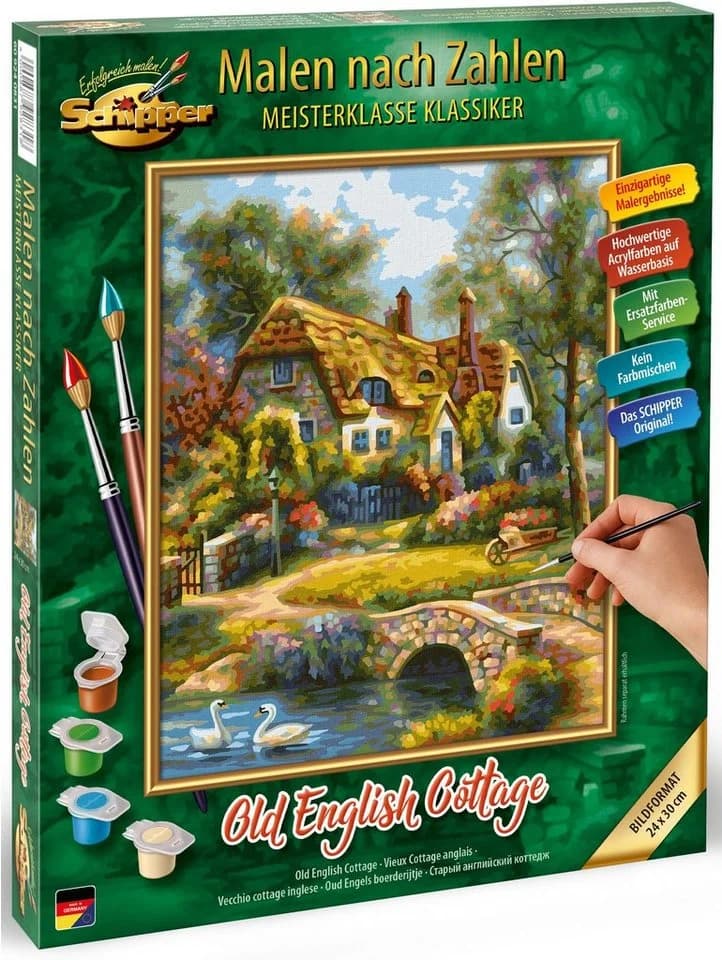 Schipper Malen nach Zahlen Old English Cottage Leinenstruktur