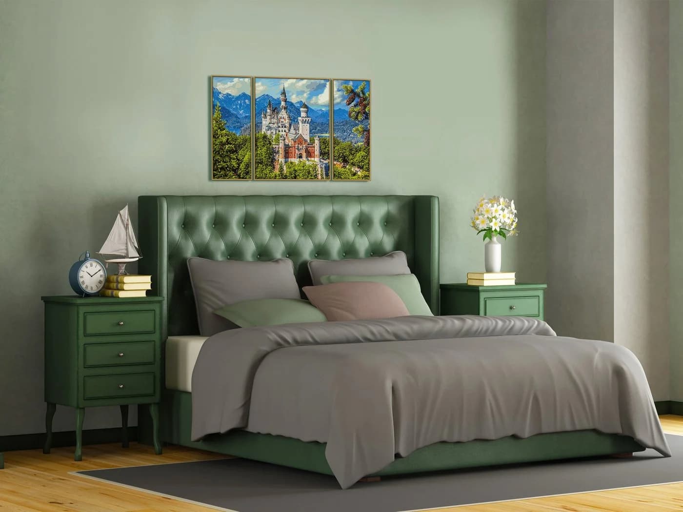 Schipper Malen nach Zahlen Triptychon Schloss Neuschwanstein Bunt - Bild 5