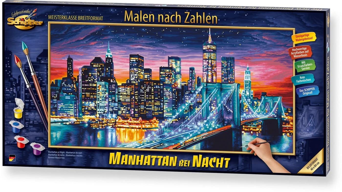 SCHIPPER Malen nach Zahlen Manhattan bei Nacht Breitformat - Bild 3