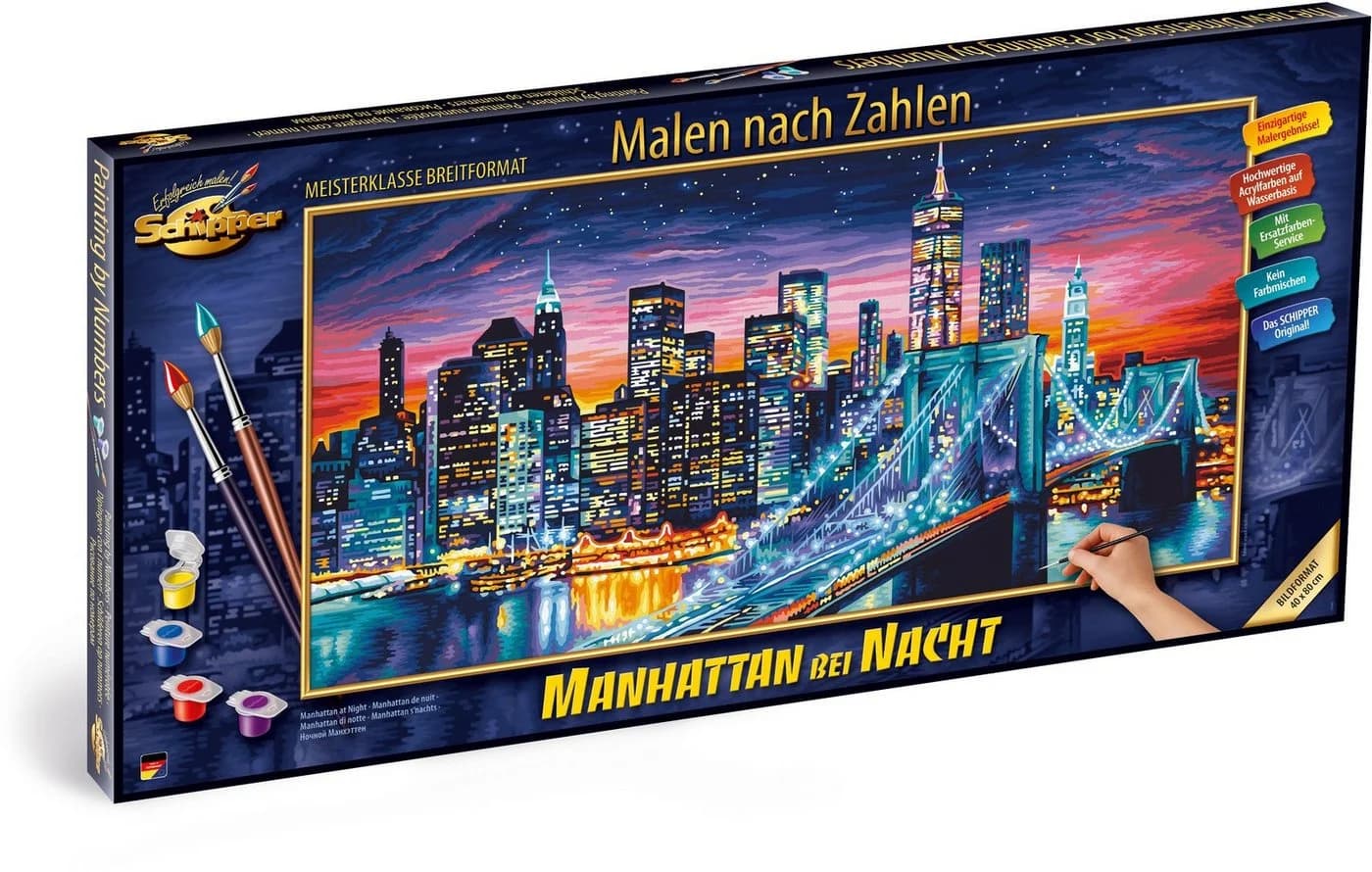 SCHIPPER Malen nach Zahlen Manhattan bei Nacht Breitformat - Bild 4
