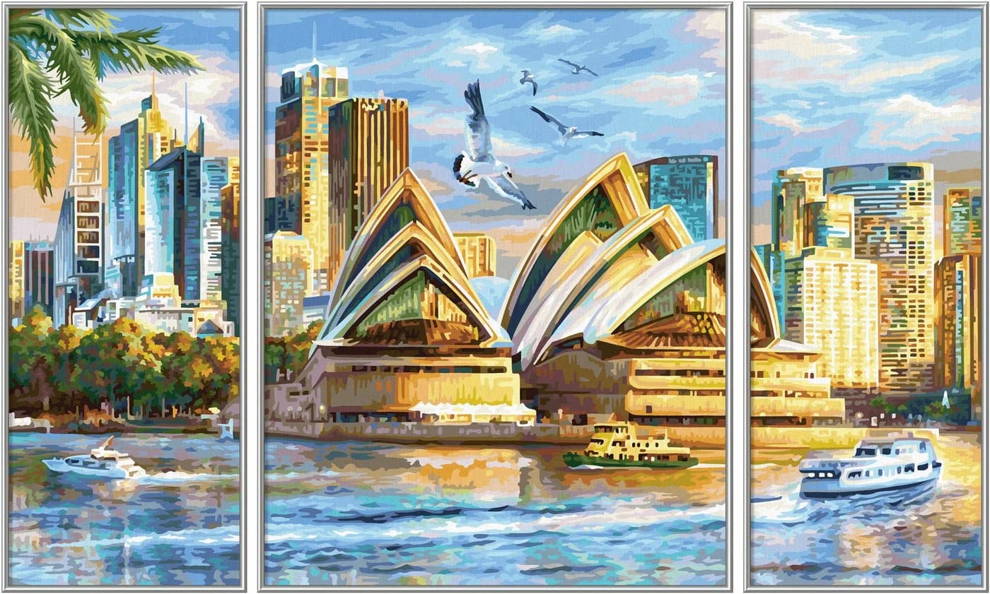 Schipper Malen nach Zahlen Meisterklasse Triptychon Sydney 50x80 cm - Bild 4