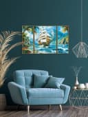 Schipper Malen nach Zahlen Triptychon 50x80cm Segelschiff Südsee Bild 1