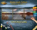 Schipper Malen nach Zahlen Triptychon Sonnenaufgang am See Bunt Bild 2