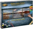 Schipper Malen nach Zahlen Triptychon Sonnenaufgang am See Bunt Bild 5