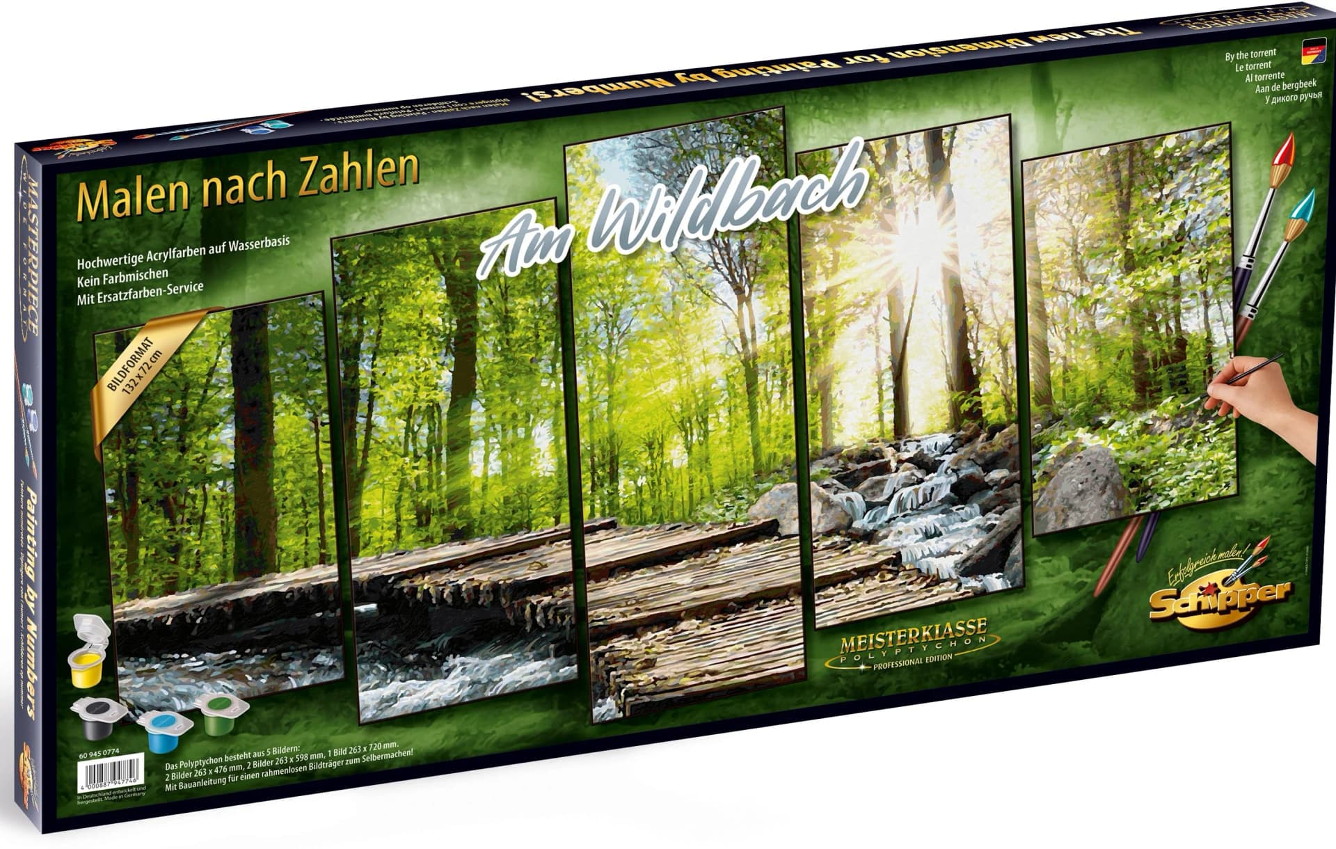 Schipper Malen nach Zahlen Polyptychon Am Wildbach Bunt 5-tlg. - Bild 5