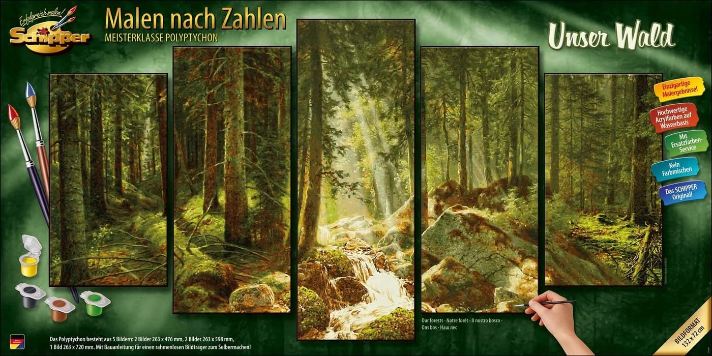 Schipper Malen nach Zahlen Meisterklasse Polyptychon - Unser Wald - Bild 2