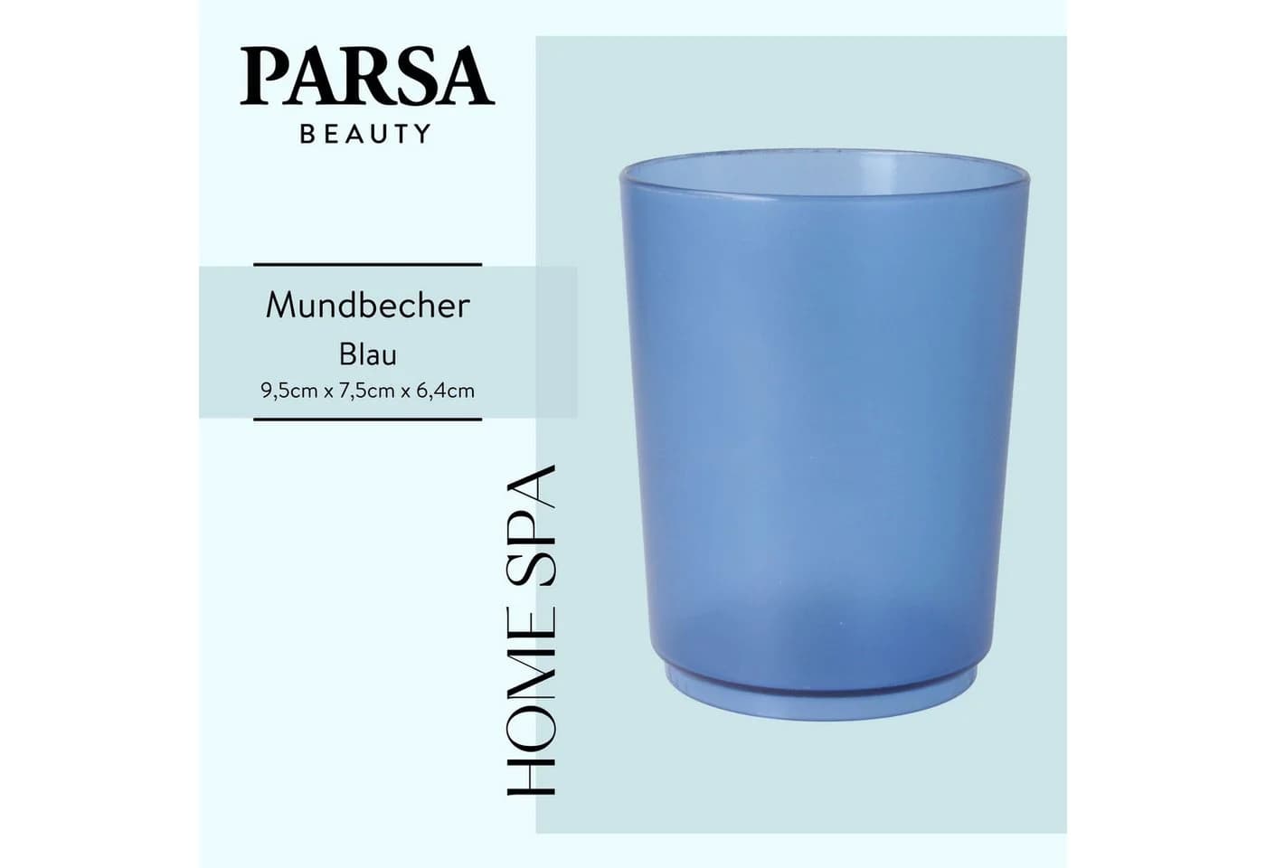 PARSA Beauty Zahnputzbecher Flair Blau Transparent PS-Kunststoff